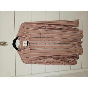 American Eagle Outfitters medium mauve with grey & white stripes oversized shirt